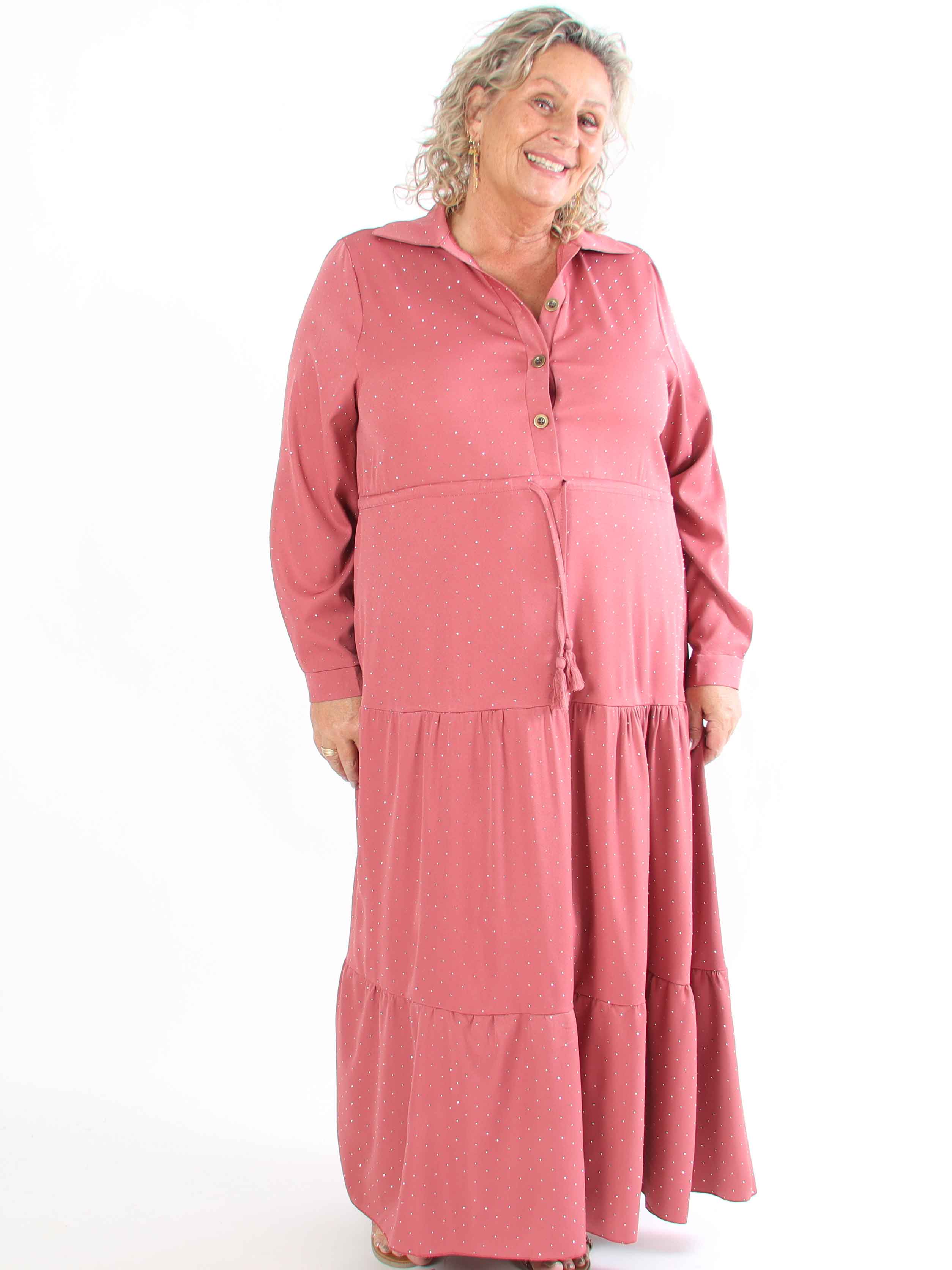 Starlight - Plus size-klänning med lager-på-lager-look utsmyckad med volanger